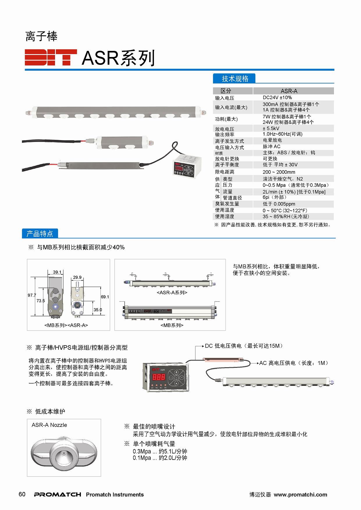 DIT 离子棒 ASR-A 系列,进口,高性能,静电除电解决方案,ESD Solution,ASR-A020,ASR-A025,ASR-A030,ASR-A040,ASR-A050,ASR-A060,ASR-A070,ASR-A090,ASR-A110,ASR-A130,ASR-A160,ASR-A190,ASR-A230,ASR-A260,ASR-A295